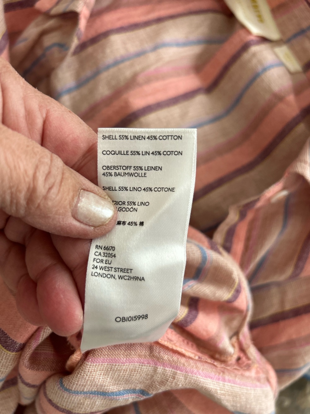Anthropologie/Maeve Lida Linen Striped , Oversized linen Popover Top - Picture 11 of 12
